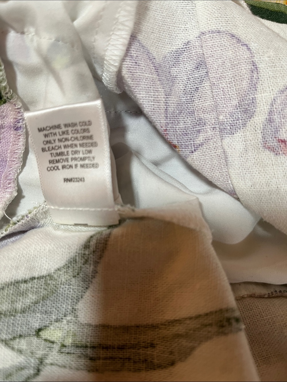 Gabriel Union White Floral Wide-Leg Lavender Blooms Pants 0 - Picture 16 of 16